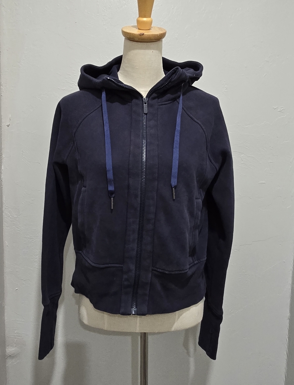 Classic Navy Zip-Up Hooded Jacket